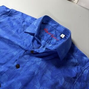 Robert Graham Mens Classic Fit Blue Geometric Pattern Button Down Shirt‎ Size M